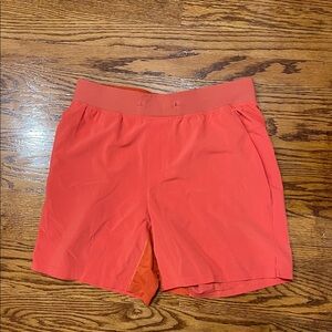 Men's Vibrant orange brick Athletic Shorts T.H.E. Short 7" Linerless Lulu